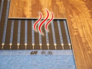 Underlay for underfloor heating laminate