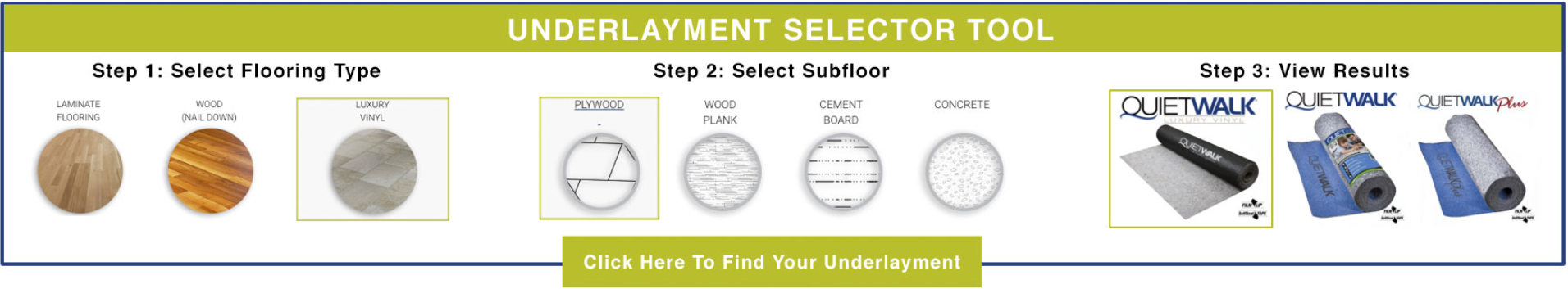 underlayment product selector tool 